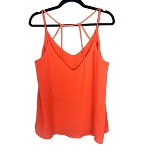 Sans Souci V Neck Strappy Semi Sheer Tank Top Spaghetti Strap Florence Neon